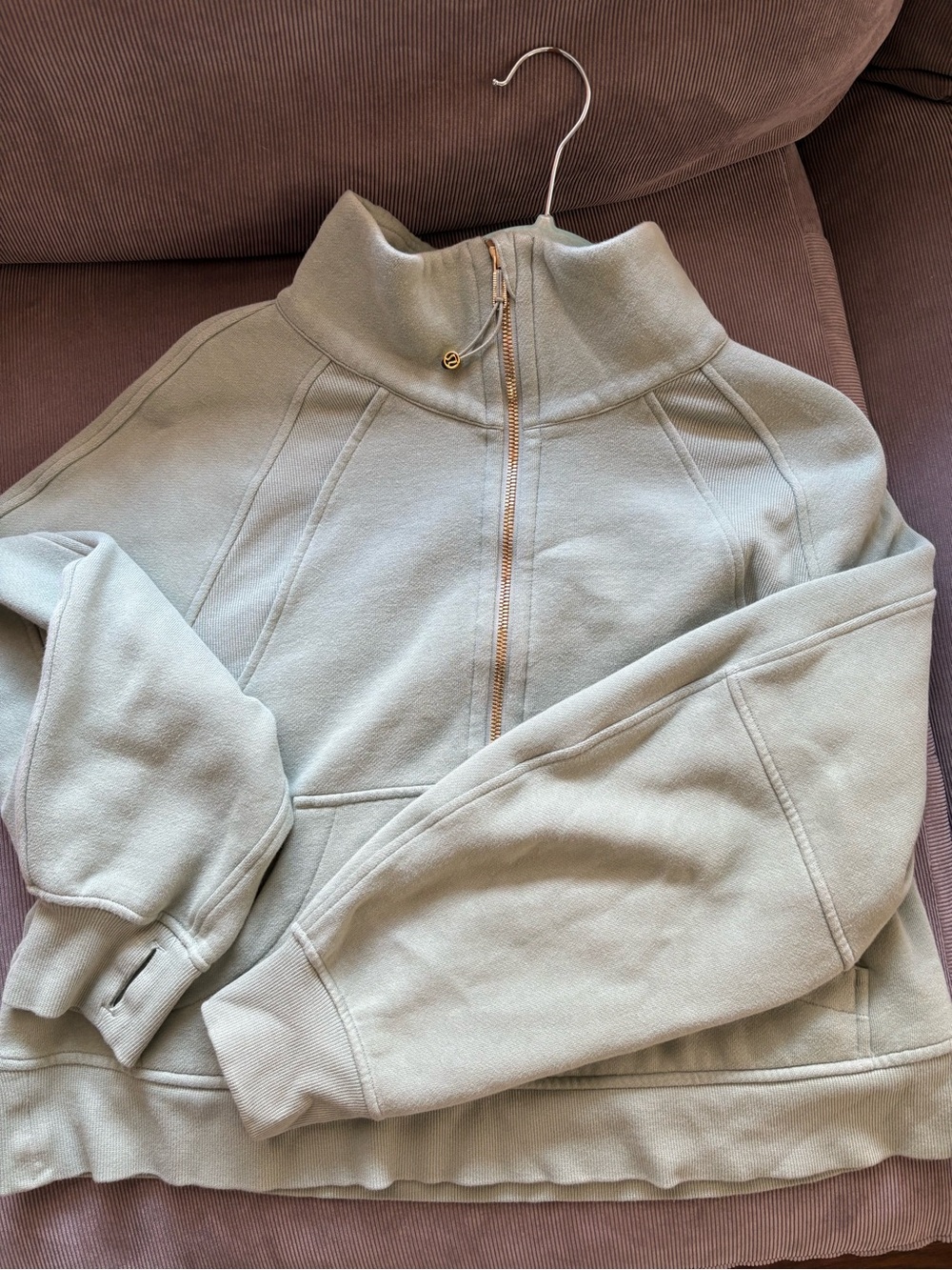 lululemon athletica palm Green Half-Zip scuba Jacket